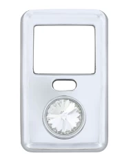 (BULK) CHROME PLASTIC VOLVO SWITCH COVER - CLEAR DIAMOND