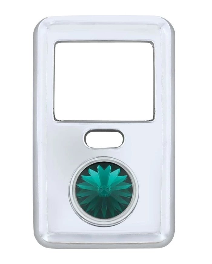 (BULK) CHROME PLASTIC VOLVO SWITCH COVER - GREEN DIAMOND
