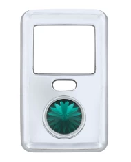 (BULK) CHROME PLASTIC VOLVO SWITCH COVER - GREEN DIAMOND