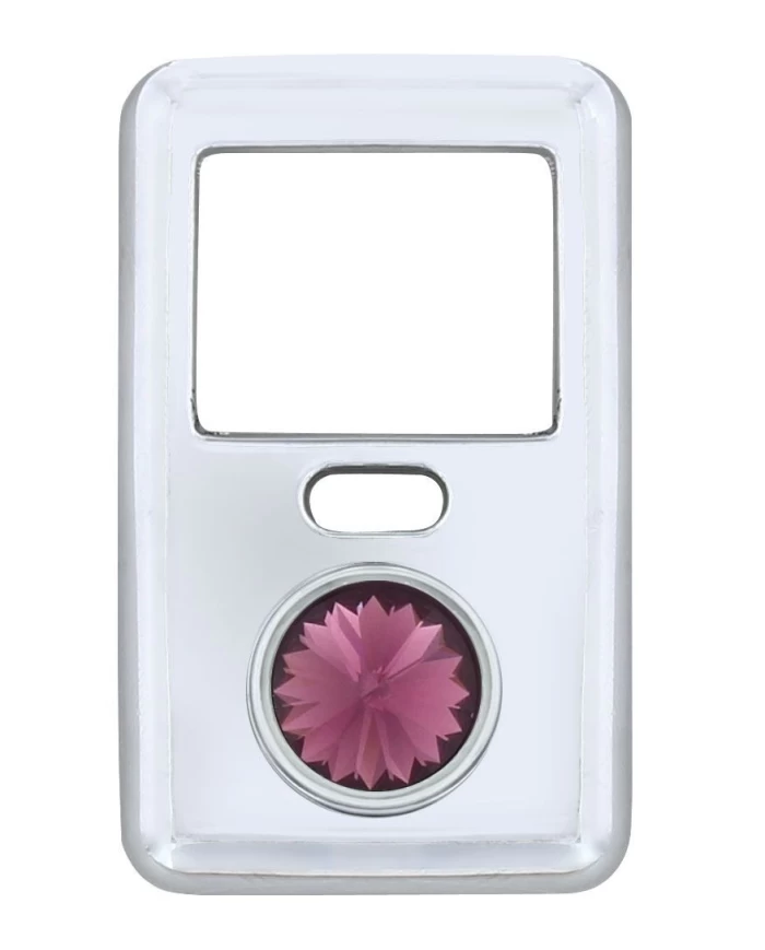 (BULK) CHROME PLASTIC VOLVO SWITCH COVER - PURPLE DIAMOND