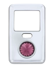 (BULK) CHROME PLASTIC VOLVO SWITCH COVER - PURPLE DIAMOND