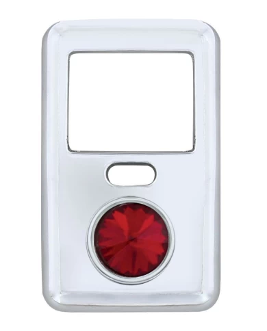 (BULK) CHROME PLASTIC VOLVO SWITCH COVER - RED DIAMOND (BULK) CHROME PLASTIC VOLVO SWITCH COVER - RED DIAMOND
