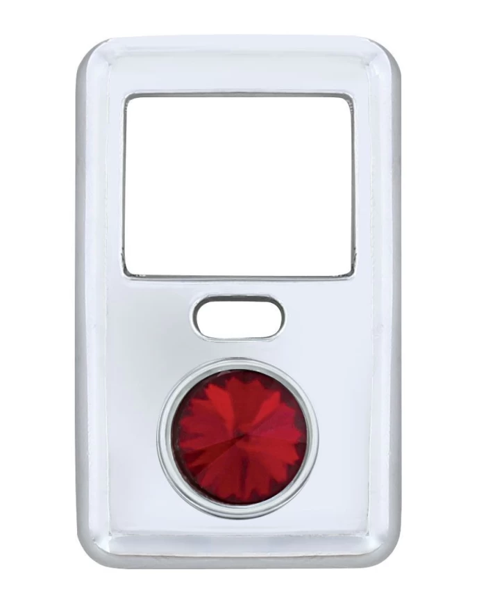 (BULK) CHROME PLASTIC VOLVO SWITCH COVER - RED DIAMOND