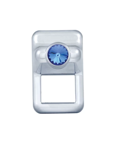 (CARD) CHROME PLASTIC VOLVO TOGGLE SWITCH COVER WITH DIAMOND - BLUE (CARD) CHROME PLASTIC VOLVO TOGGLE SWITCH COVER WITH DIAMOND - BLUE