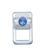 (CARD) CHROME PLASTIC VOLVO TOGGLE SWITCH COVER WITH DIAMOND - BLUE