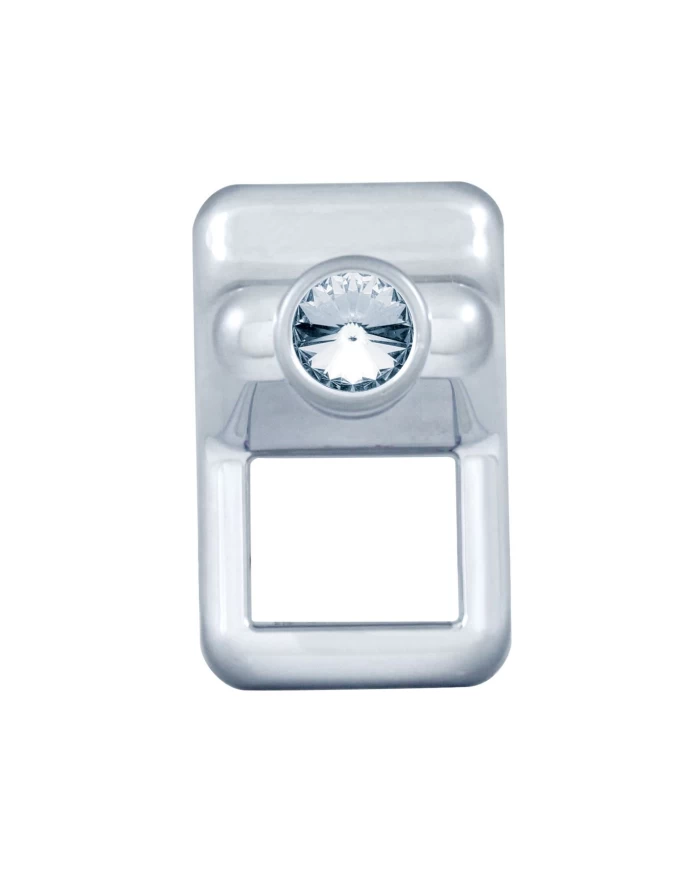 (CARD) CHROME PLASTIC VOLVO TOGGLE SWITCH COVER WITH DIAMOND - CLEAR (CARD) CHROME PLASTIC VOLVO TOGGLE SWITCH COVER WITH DIAMOND - CLEAR