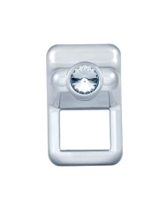(CARD) CHROME PLASTIC VOLVO TOGGLE SWITCH COVER WITH DIAMOND - CLEAR