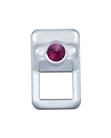(CARD) CHROME PLASTIC VOLVO TOGGLE SWITCH COVER WITH DIAMOND - PURPLE (CARD) CHROME PLASTIC VOLVO TOGGLE SWITCH COVER WITH DIAMOND - PURPLE