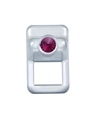 (CARD) CHROME PLASTIC VOLVO TOGGLE SWITCH COVER WITH DIAMOND - PURPLE