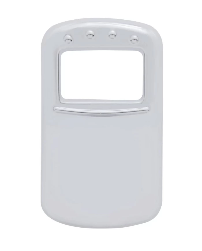 (3/CARD) CHROME PLASTIC PETERBILT ROCKER SWITCH COVER (3/CARD) CHROME PLASTIC PETERBILT ROCKER SWITCH COVER