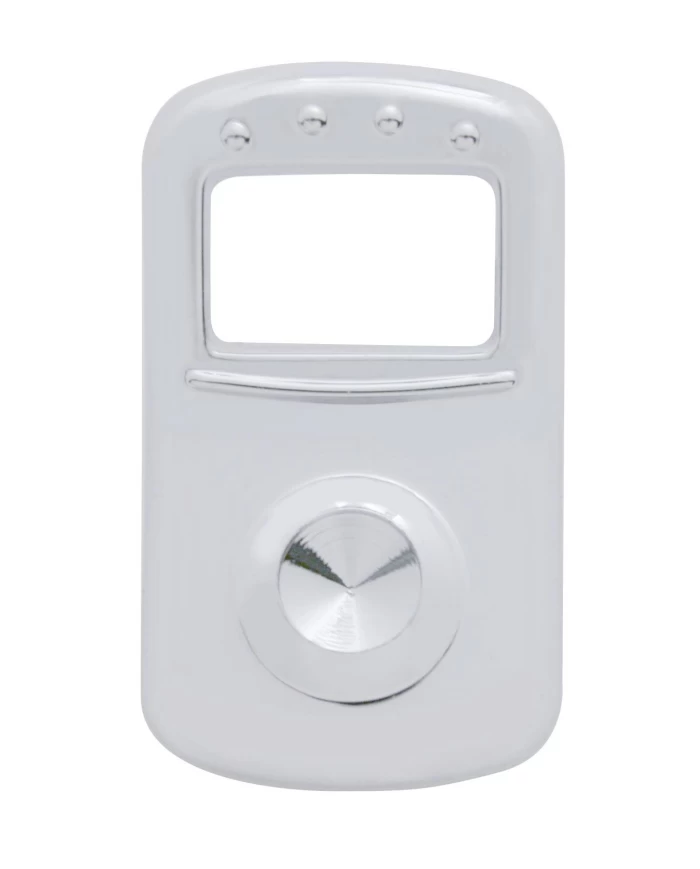 (3/CARD) CHROME PLASTIC PETERBILT ROCKER SWITCH COVER - INDENTED (3/CARD) CHROME PLASTIC PETERBILT ROCKER SWITCH COVER - INDENTED