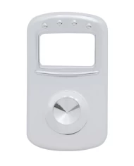 (3/CARD) CHROME PLASTIC PETERBILT ROCKER SWITCH COVER - INDENTED (3/CARD) CHROME PLASTIC PETERBILT ROCKER SWITCH COVER - INDENTED