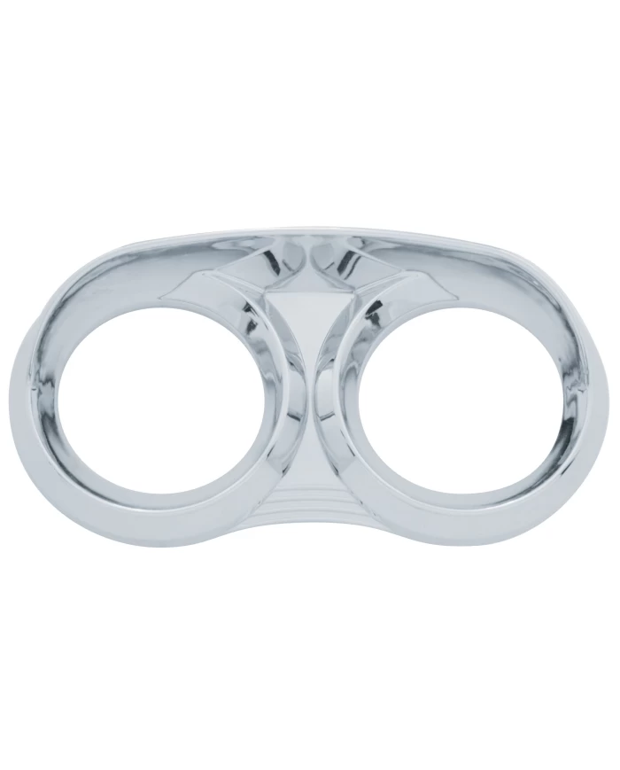 (CARD) CHROME PLASTIC 2005- PETERBILT DUAL GAUGE COVER (CARD) CHROME PLASTIC 2005- PETERBILT DUAL GAUGE COVER