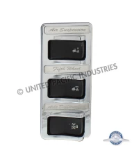 (CARD) 2014+ PETERBILT CHROME ROCKER SWITCH COVER - 3 SWITCHES