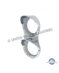 (CARD) MACK CHROME SMALL GAUGE COVER WITH VISOR - 2 GAUGE