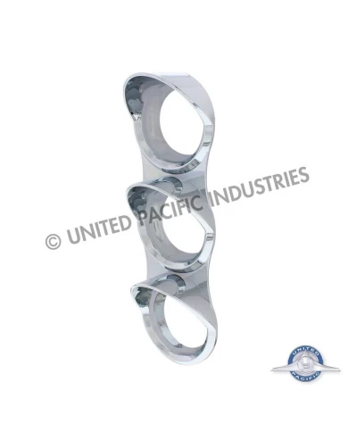 (CARD) MACK CHROME SMALL GAUGE COVER WITH VISOR - 3 GAUGE (CARD) MACK CHROME SMALL GAUGE COVER WITH VISOR - 3 GAUGE