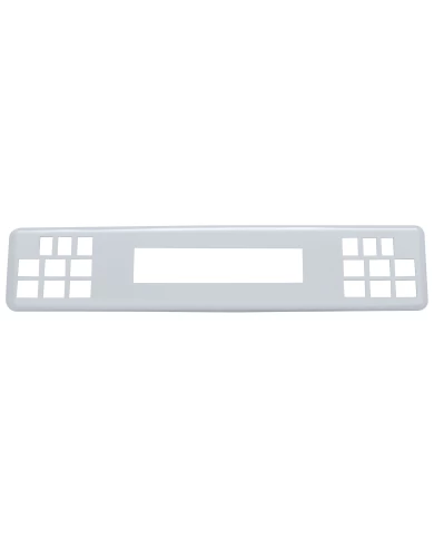 (CARD) CHROME PLASTIC FREIGHTLINER 10 1/2" AX 2" INSTRUMENT PANEL COVER (CARD) CHROME PLASTIC FREIGHTLINER 10 1/2" AX 2" INSTRUMENT PANEL COVER