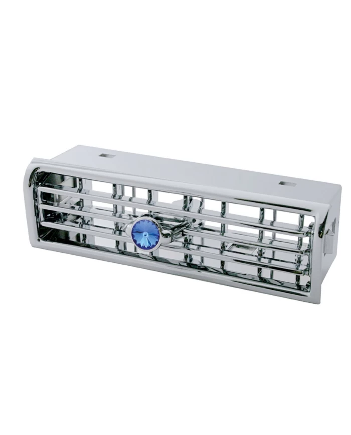 (CARD) CHROME PLASTIC FREIGHTLINER CENTURY A/C VENT W/ DIAMOND - BLUE (CARD) CHROME PLASTIC FREIGHTLINER CENTURY A/C VENT W/ DIAMOND - BLUE