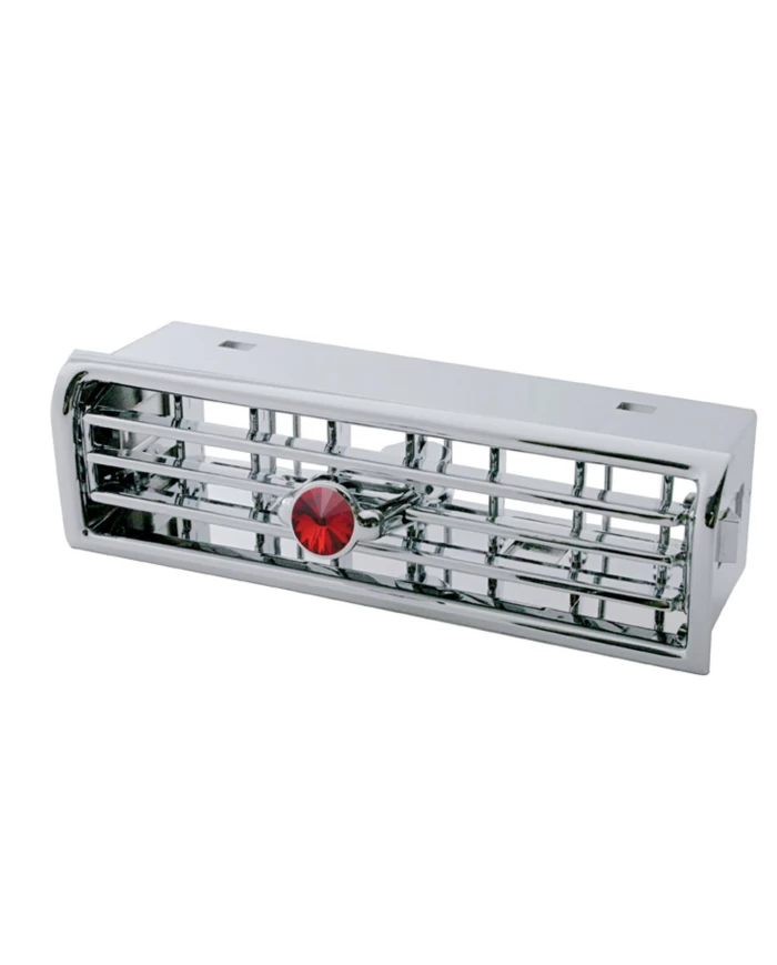 (CARD) CHROME PLASTIC FREIGHTLINER CENTURY A/C VENT W/ DIAMOND - RED (CARD) CHROME PLASTIC FREIGHTLINER CENTURY A/C VENT W/ DIAMOND - RED