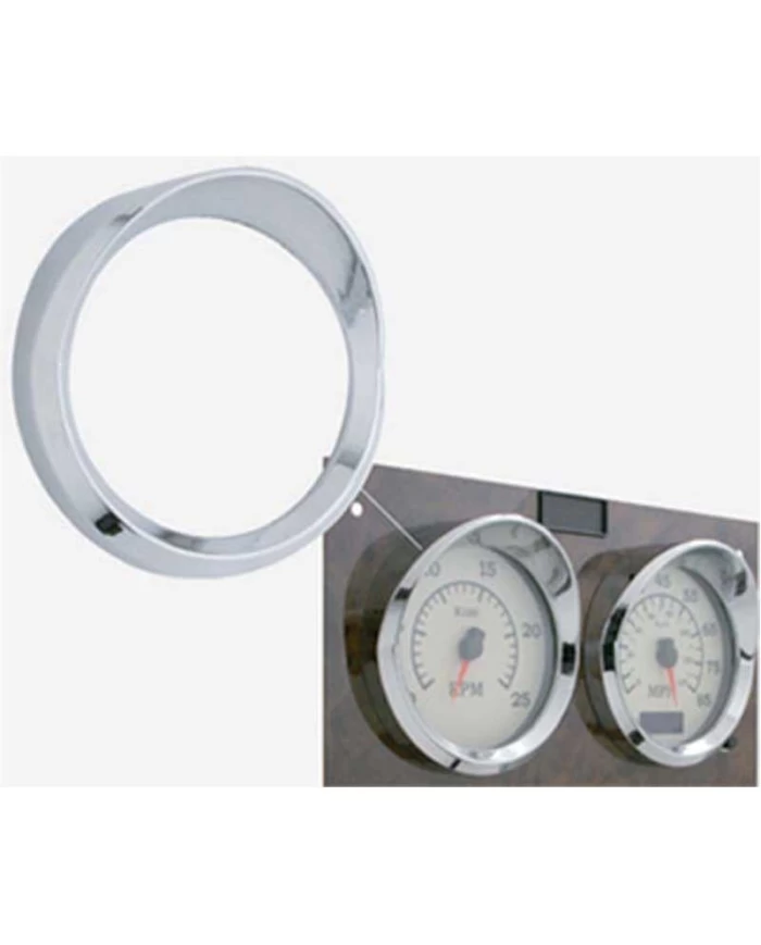 (CARD) CHROME INTERNATIONAL GAUGE COVER W/ VISOR - SPEED/TACH.