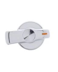 (CARD) CHROME PLASTIC "SIGNATURE" FREIGHTLINER CENTURY A/C KNOB - INDENTED (CARD) CHROME PLASTIC "SIGNATURE" FREIGHTLINER CENTURY A/C KNOB - INDENTED