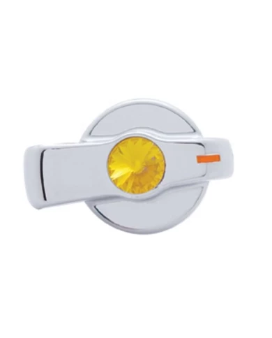 (CARD) CHROME PLASTIC "SIGNATURE" FREIGHTLINER CENTURY A/C KNOB W/ DIAMOND - AMBER (CARD) CHROME PLASTIC "SIGNATURE" FREIGHTLINER CENTURY A/C KNOB W/ DIAMOND - AMBER