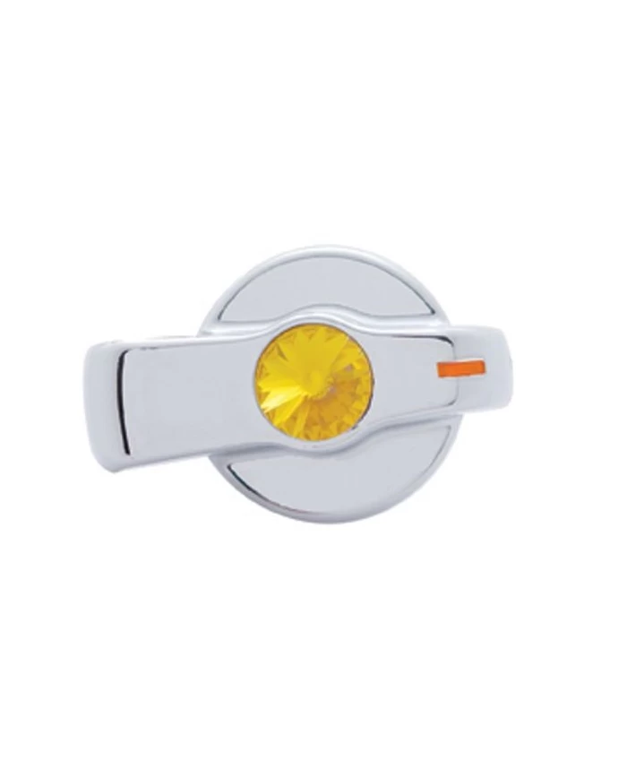 (CARD) CHROME PLASTIC "SIGNATURE" FREIGHTLINER CENTURY A/C KNOB W/ DIAMOND - AMBER (CARD) CHROME PLASTIC "SIGNATURE" FREIGHTLINER CENTURY A/C KNOB W/ DIAMOND - AMBER