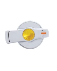 (CARD) CHROME PLASTIC "SIGNATURE" FREIGHTLINER CENTURY A/C KNOB W/ DIAMOND - AMBER (CARD) CHROME PLASTIC "SIGNATURE" FREIGHTLINER CENTURY A/C KNOB W/ DIAMOND - AMBER