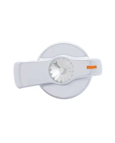 (CARD) CHROME PLASTIC "SIGNATURE" FREIGHTLINER CENTURY A/C KNOB W/ DIAMOND - CLEAR (CARD) CHROME PLASTIC "SIGNATURE" FREIGHTLINER CENTURY A/C KNOB W/ DIAMOND - CLEAR