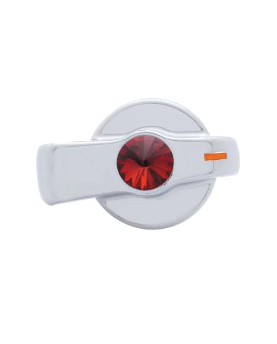 (CARD) CHROME PLASTIC "SIGNATURE" FREIGHTLINER CENTURY A/C KNOB W/ DIAMOND - RED (CARD) CHROME PLASTIC "SIGNATURE" FREIGHTLINER CENTURY A/C KNOB W/ DIAMOND - RED