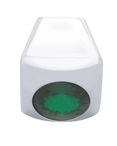 (3/CARD) CHROME PLASTIC FREIGHTLINER A/C SLIDER CONTROL KNOB W/ DIAMOND - GREEN (3/CARD) CHROME PLASTIC FREIGHTLINER A/C SLIDER CONTROL KNOB W/ DIAMOND - GREEN