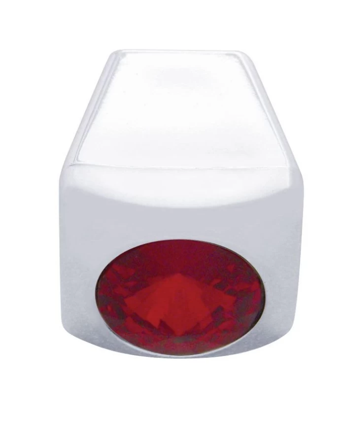 (3/CARD) CHROME PLASTIC FREIGHTLINER A/C SLIDER CONTROL KNOB W/ DIAMOND - RED