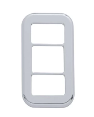 (3/CARD) CHROME PLASTIC FREIGHTLINER 3 OPENING ROCKER SWITCH COVER - PLAIN (3/CARD) CHROME PLASTIC FREIGHTLINER 3 OPENING ROCKER SWITCH COVER - PLAIN