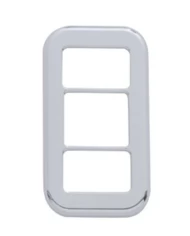 (3/CARD) CHROME PLASTIC FREIGHTLINER 3 OPENING ROCKER SWITCH COVER - PLAIN (3/CARD) CHROME PLASTIC FREIGHTLINER 3 OPENING ROCKER SWITCH COVER - PLAIN