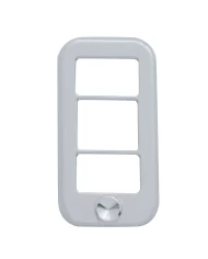 (3/CARD) CHROME PLASTIC FREIGHTLINER 3 OPENING ROCKER SWITCH COVER - INDENTED