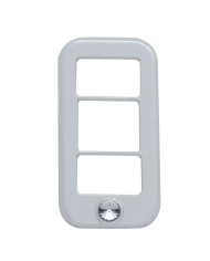 (3/CARD) CHROME PLASTIC FREIGHTLINER 3 OPENING ROCKER SWITCH COVER W/ DIAMOND - CLEAR
