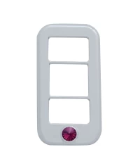 (3/CARD) CHROME PLASTIC FREIGHTLINER 3 OPENING ROCKER SWITCH COVER W/ DIAMOND - PURPLE