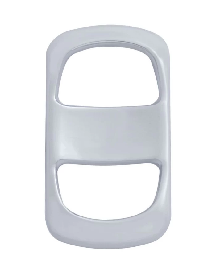 (3/CARD) CHROME PLASTIC FREIGHTLINER ROCKER SWITCH COVER - PLAIN