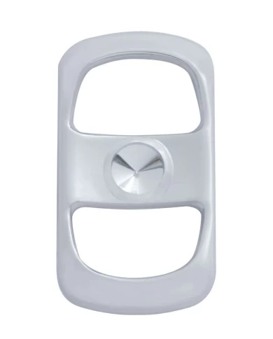 (3/CARD) CHROME PLASTIC FREIGHTLINER ROCKER SWITCH COVER - INDENTED (3/CARD) CHROME PLASTIC FREIGHTLINER ROCKER SWITCH COVER - INDENTED