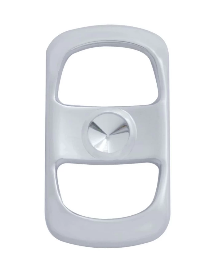 (3/CARD) CHROME PLASTIC FREIGHTLINER ROCKER SWITCH COVER - INDENTED