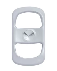 (3/CARD) CHROME PLASTIC FREIGHTLINER ROCKER SWITCH COVER - INDENTED