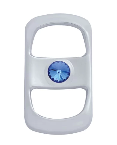 (3/CARD) CHROME PLASTIC FREIGHTLINER ROCKER SWITCH COVER W/ DIAMOND - BLUE (3/CARD) CHROME PLASTIC FREIGHTLINER ROCKER SWITCH COVER W/ DIAMOND - BLUE