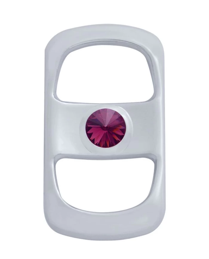 (3/CARD) CHROME PLASTIC FREIGHTLINER ROCKER SWITCH COVER W/ DIAMOND - PURPLE
