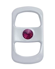 (3/CARD) CHROME PLASTIC FREIGHTLINER ROCKER SWITCH COVER W/ DIAMOND - PURPLE (3/CARD) CHROME PLASTIC FREIGHTLINER ROCKER SWITCH COVER W/ DIAMOND - PURPLE