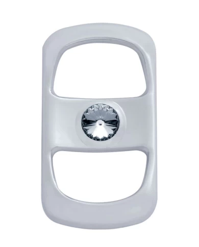 (3/CARD) CHROME PLASTIC FREIGHTLINER ROCKER SWITCH COVER W/ DIAMOND - SMOKE (3/CARD) CHROME PLASTIC FREIGHTLINER ROCKER SWITCH COVER W/ DIAMOND - SMOKE
