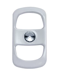 (3/CARD) CHROME PLASTIC FREIGHTLINER ROCKER SWITCH COVER W/ DIAMOND - SMOKE (3/CARD) CHROME PLASTIC FREIGHTLINER ROCKER SWITCH COVER W/ DIAMOND - SMOKE