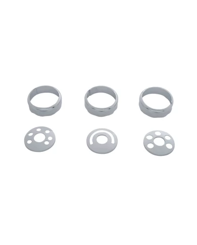 (SET/CARD) CHROME PLASTIC 2007+ FREIGHTLINER A/C KNOB COVER (SET/CARD) CHROME PLASTIC 2007+ FREIGHTLINER A/C KNOB COVER