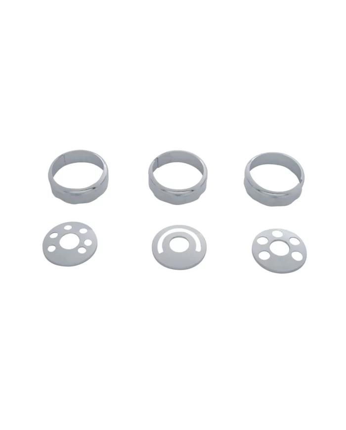 (SET/CARD) CHROME PLASTIC 2007+ FREIGHTLINER A/C KNOB COVER