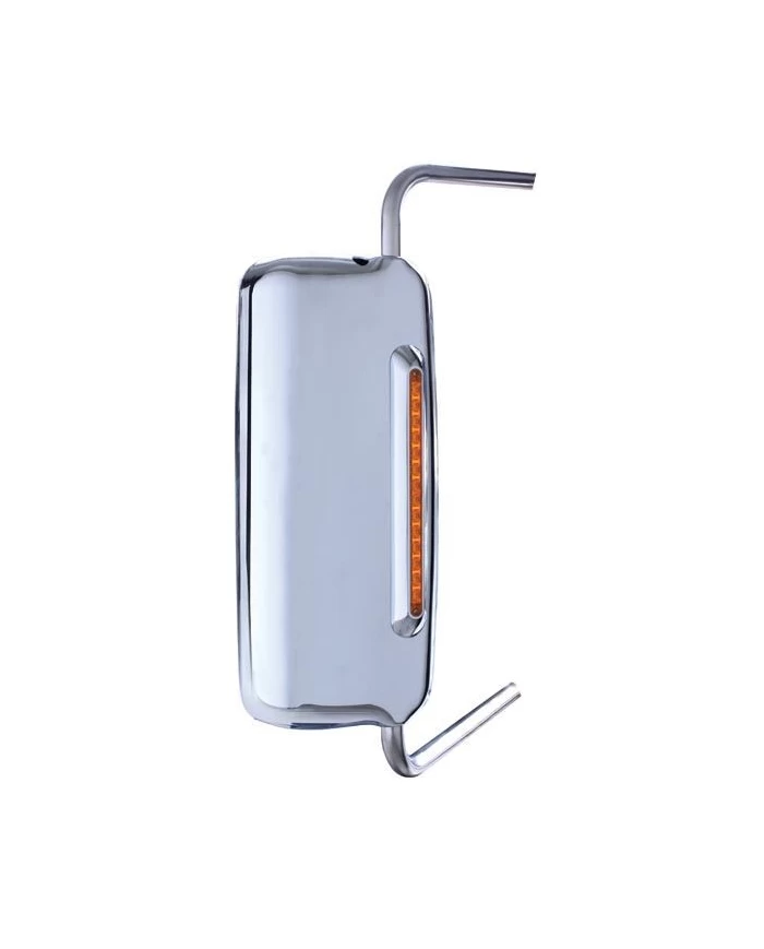 (SKPK) CHROME PLASTIC FREIGHTLINER DRIVER SIDE MIRROR COVER W/ 14 AMBER LED 12" LIGHT BAR - AMBER LENS (SKPK) CHROME PLASTIC FREIGHTLINER DRIVER SIDE MIRROR COVER W/ 14 AMBER LED 12" LIGHT BAR - AMBER LENS