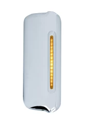 (SKPK) CHROME PLASTIC FREIGHTLINER DRIVER SIDE MIRROR COVER W/ 14 AMBER LED 12" LIGHT BAR - AMBER LENS (SKPK) CHROME PLASTIC FREIGHTLINER DRIVER SIDE MIRROR COVER W/ 14 AMBER LED 12" LIGHT BAR - AMBER LENS